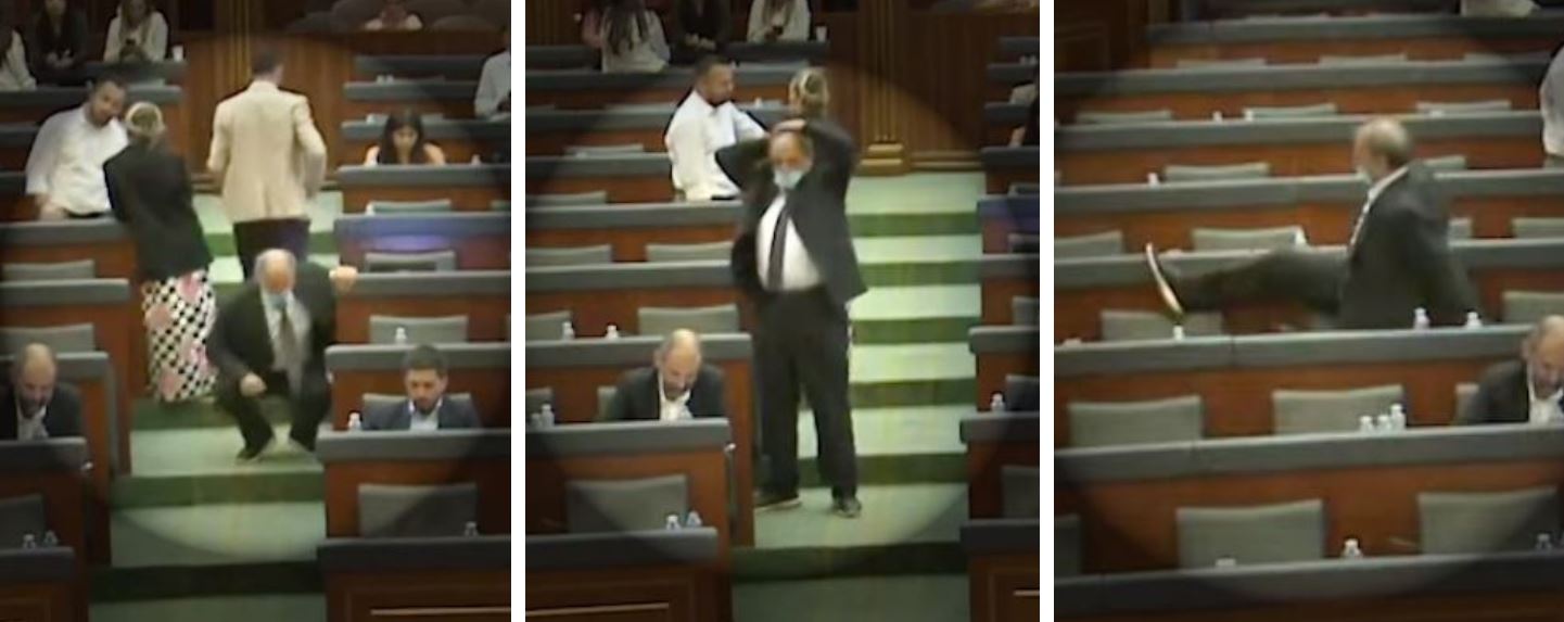 Deputeti Jahja Kokaj relaksohet në Kuvend, bën ushtrime fizike gjatë seancës