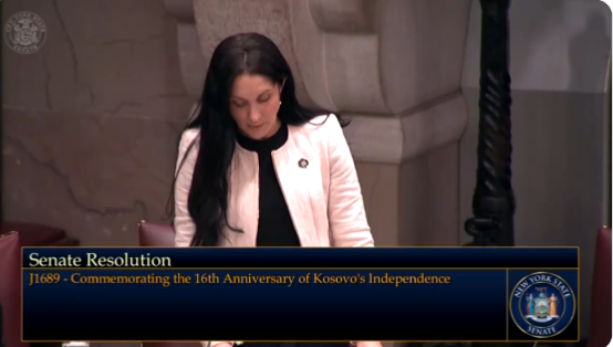 Senatorja e Nju Jorkut propozon Rezolutë për festimin e Ditës së Pavarësisë së Kosovës