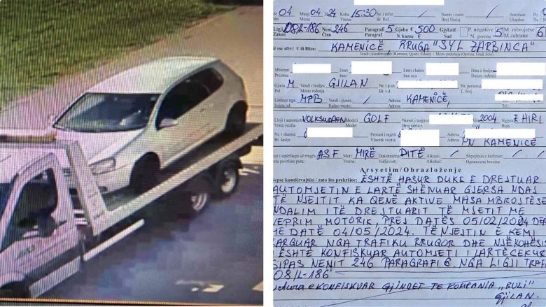 Policia ia konfiskon veturën dhe e dënon me 500 euro gjobë një shofer kosovar