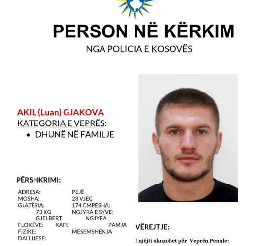 Policia e shpall në kërkim xhudistin Akil Gjakova për dhunë në familje